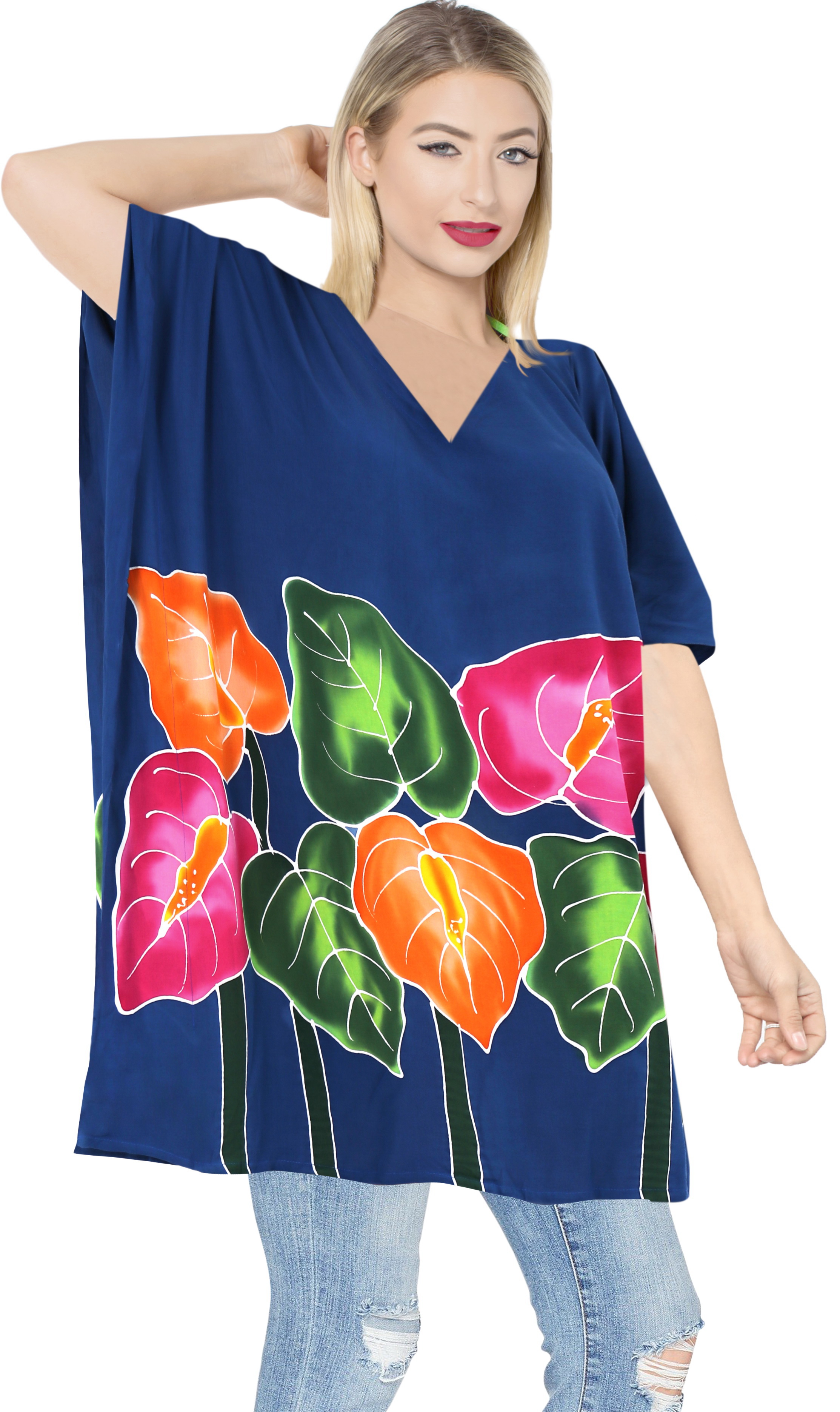 LA LEELA Women's Mini Maternity Swimwear Swimsuit Cover Ups US 10-18 Blue_J28